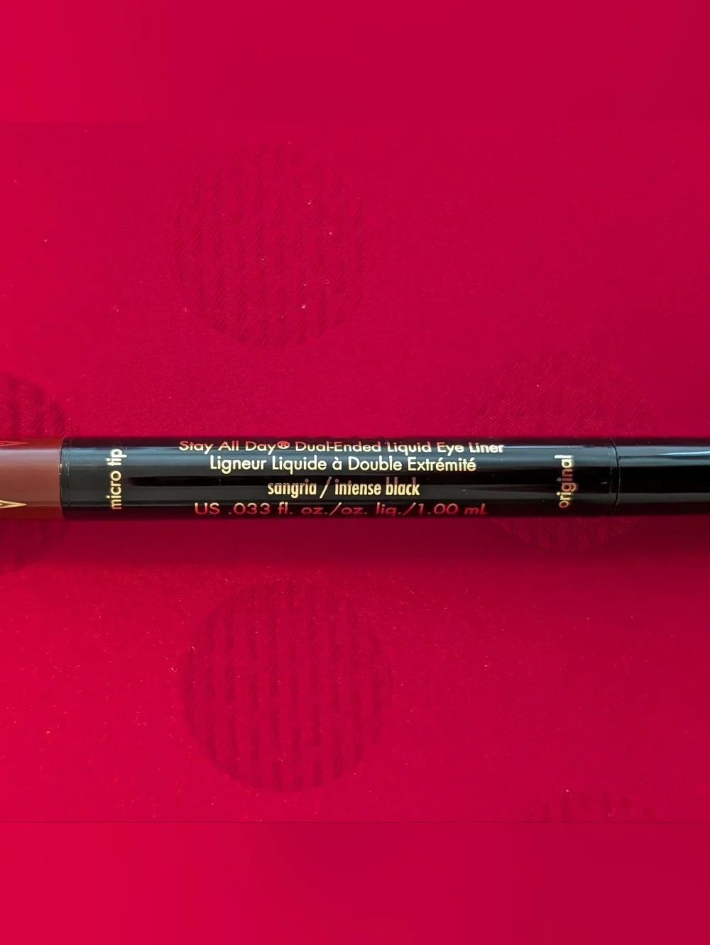 Stila All Day-Dual Ended Liquid Eye Liner Intense Black Sangria New In Box